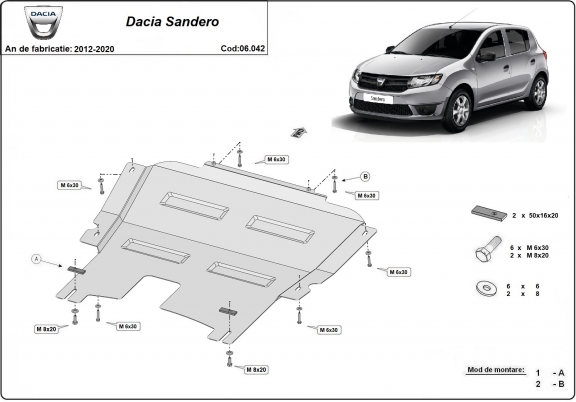 Protetor de Carter de aço Dacia Sandero 2