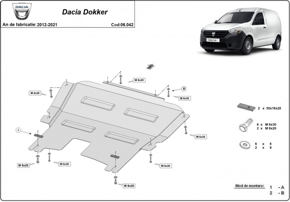 Protetor de Carter de aço Dacia Dokker