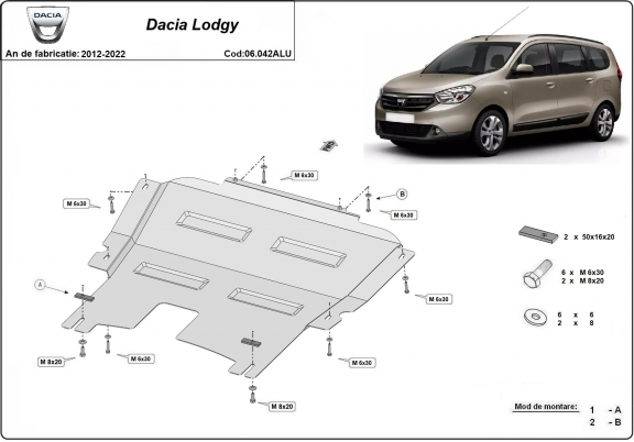 Protetor de Carter de alumínio DACIA LODGY