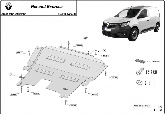 Protetor de Carter de alumínio Renault Express