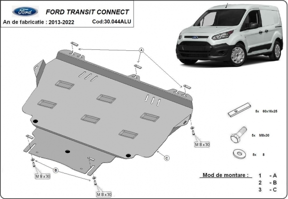 Protetor de Carter de Alumínio Ford Transit Connect