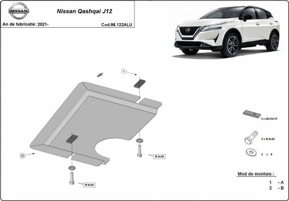 Protetor diferencial de alumínio Nissan Qashqai