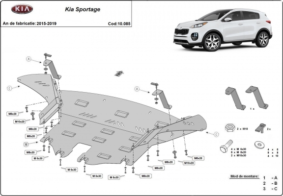 Protetor de Carter de aço Kia Sportage
