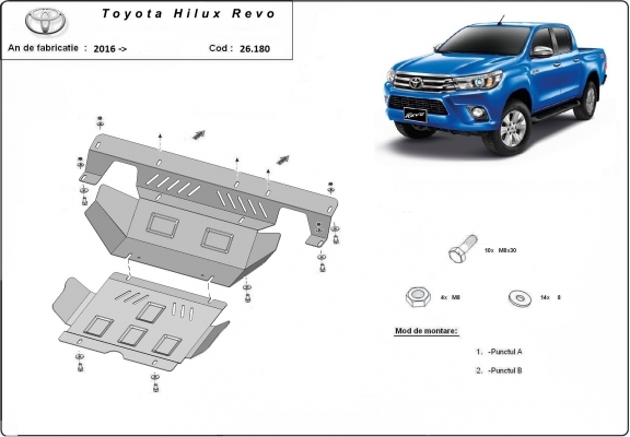 Protetor de Carter de aço Toyota Hilux Revo