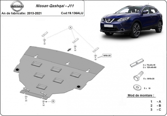 Protetor de Carter de Alumínio Nissan Qashqai J11
