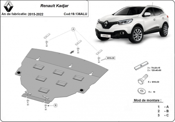 Protetor de Carter de Alumínio Renault Kadjar