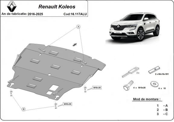 Protetor de Carter de Alumínio Renault Koleos