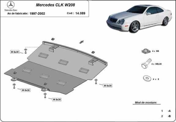 Protetor de Carter de aço Mercedes CLK W208
