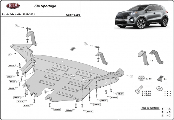 Protetor de Carter de aço Kia Sportage