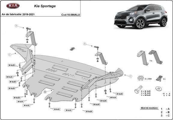 Protetor de Carter de alumínio Kia Sportage
