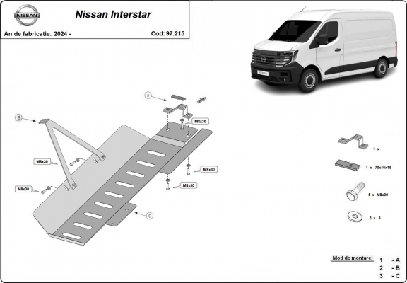  Protetor de aço para o sistema Stop & Go/ Catalizator / EGR - Nissan Interstar