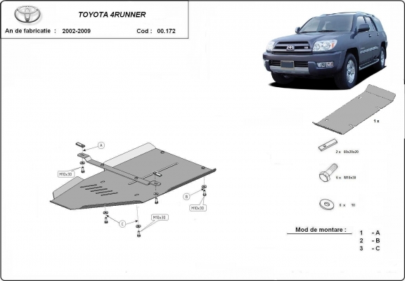  Protetor de caixa de velocidades de aço  Toyota 4Runner