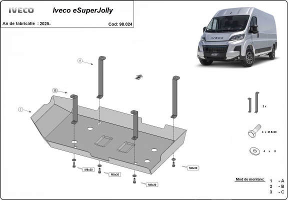 Protetor de aço tanque AdBlue Iveco eSuperJolly