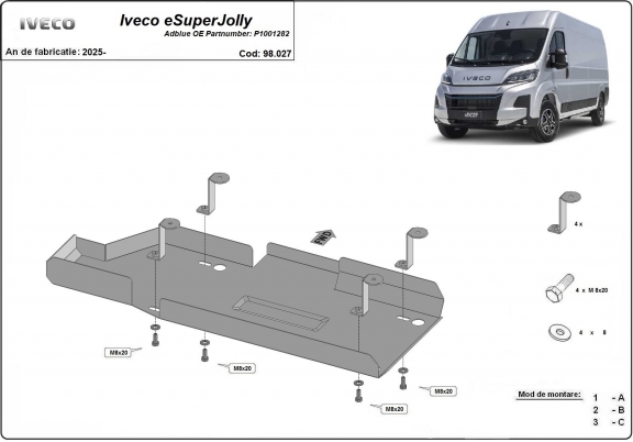 Protetor de aço tanque AdBlue Iveco eSuperJolly