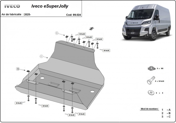 Protetor de aço para o tanque de combustível Iveco eSuperJolly