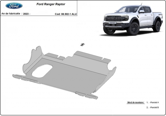 Protetor de Carter de alumínio Ford Ranger Raptor
