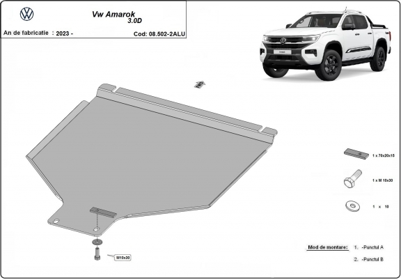 Protetor de caixa de velocidades de alumínio Volkswagen Amarok