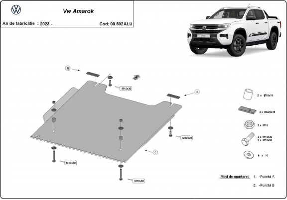 Protetor  para caixa de transferência Volkswagen Amarok- Alumínio