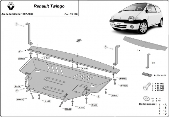 Protetor de Carter de aço Renault Twingo
