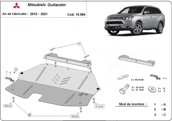 Protetor de Carter de aço Mitsubishi Outlander