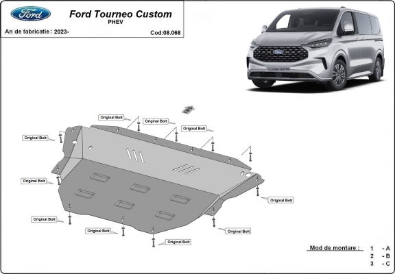 Protetor de Carter de aço Ford Tourneo Custom PHEV