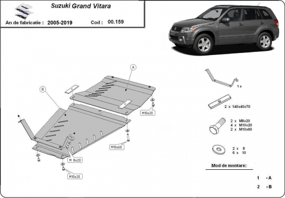 Protetor de Carter de aço Suzuki Grand Vitara - promotional package