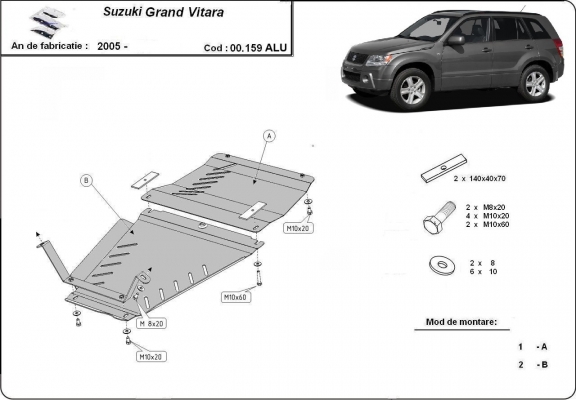 Protetor de Carter  Suzuki Grand Vitara - promotional package alumínio