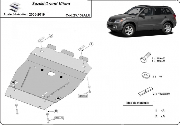 Protetor de Carter  Suzuki Grand Vitara - promotional package alumínio