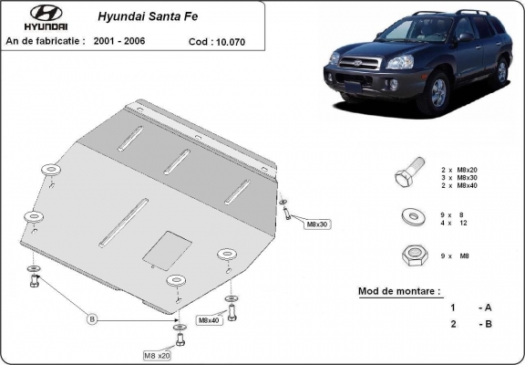 Protetor de Carter de aço Hyundai Santa Fe