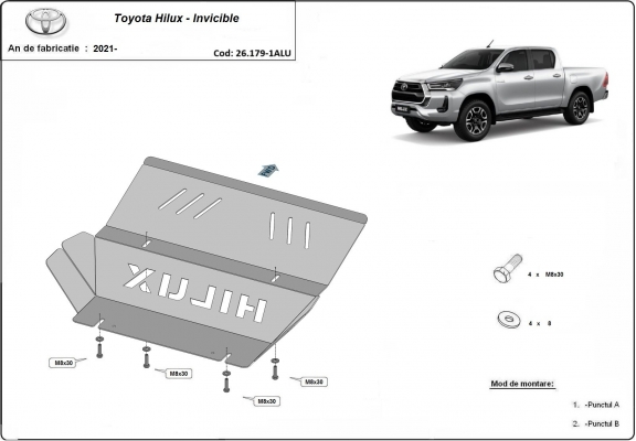 Protetor de alumínio para radiador Toyota Hilux Invincible