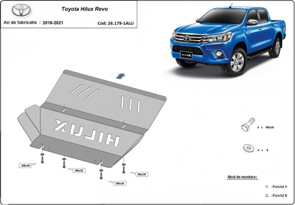 Protetor de alumínio para radiador Toyota Hilux Revo