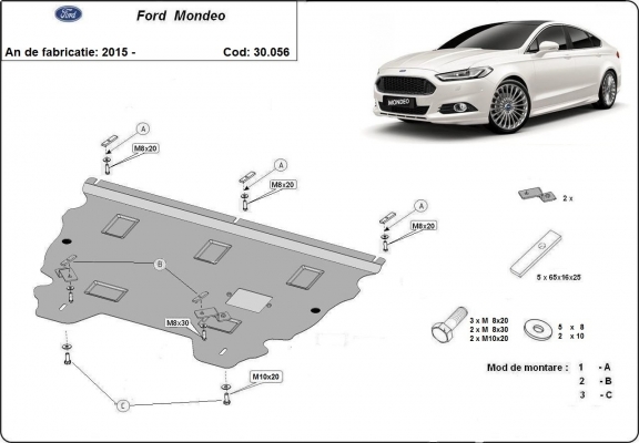 Protetor de Carter de aço Ford Mondeo 5