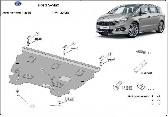Protetor de Carter de aço Ford S-Max