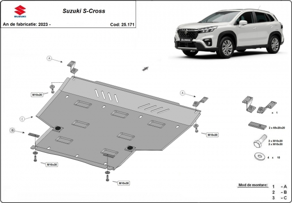 Protetor de Carter de aço Suzuki S-Cross - promotional package