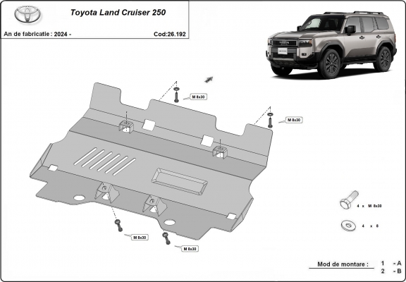 Protetor de Carter de aço Toyota Land Cruiser - promotional package