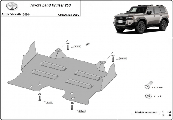 Protetor de Carter  Toyota Land Cruiser - promotional package alumínio
