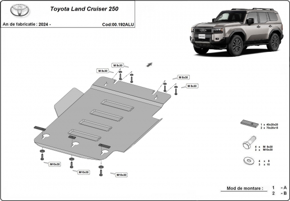 Protetor de Carter  Toyota Land Cruiser - promotional package alumínio