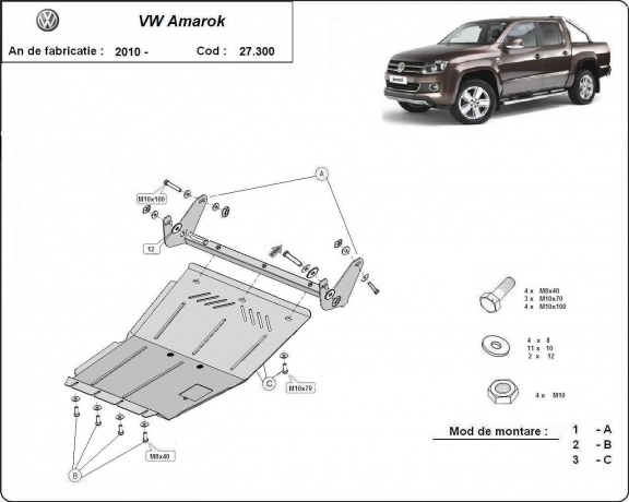 Protetor de Carter de aço Volkswagen Amarok