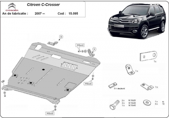 Protetor de Carter de aço Citroen C - Crosser