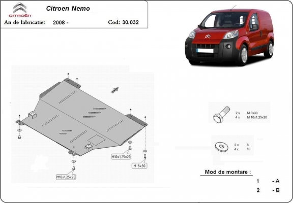 Protetor de Carter de aço Citroen Nemo