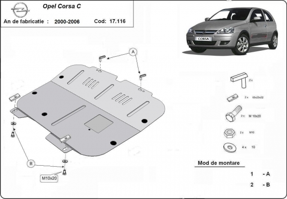 Protetor de Carter de aço Opel Corsa C