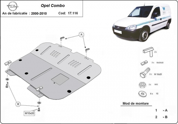 Protetor de Carter de aço Opel Combo C