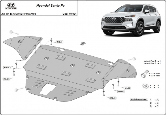 Protetor de Carter de aço Hyundai Santa Fe