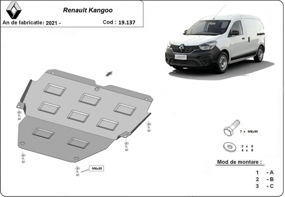 Protetor de Carter de aço Renault Kangoo