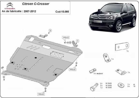 Protetor de Carter de aço Citroen C - Crosser