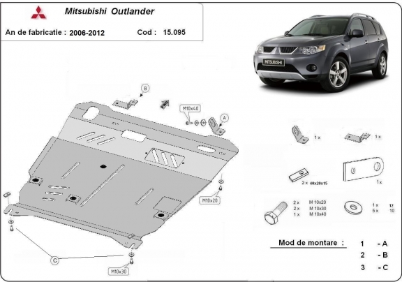 Protetor de Carter de aço Mitsubishi Outlander