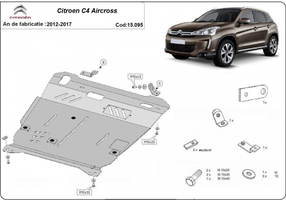 Protetor de Carter de aço Citroen C4 Aircross