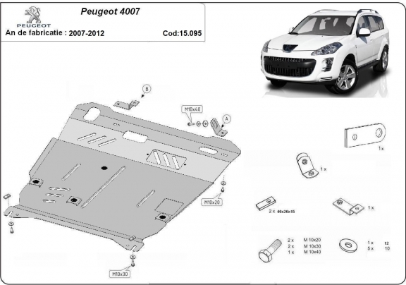 Protetor de Carter de aço Peugeot 4007