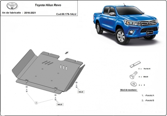  Protetor de caixa de velocidades de alumínio Toyota Hilux Revo