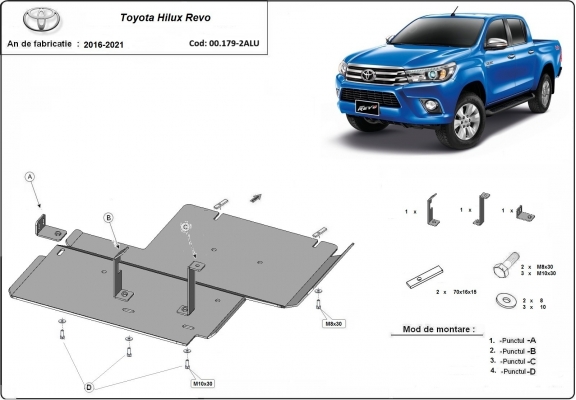 Protetor diferencial de alumínio   Toyota Hilux Revo